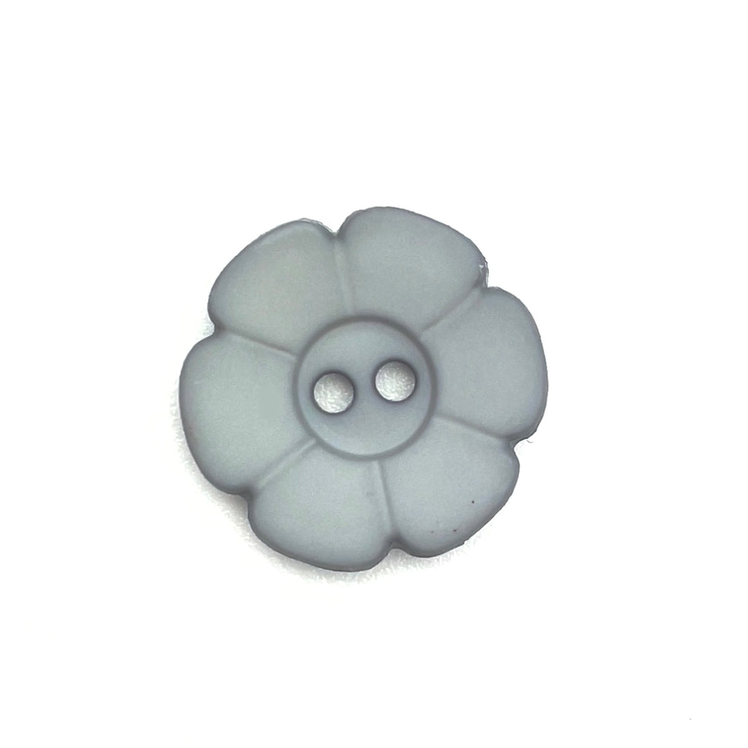 1 Blümchen Knopf 15mm - Grau