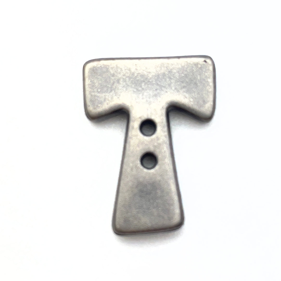 1 Metallic Buchstabenknopf 18mm - T
