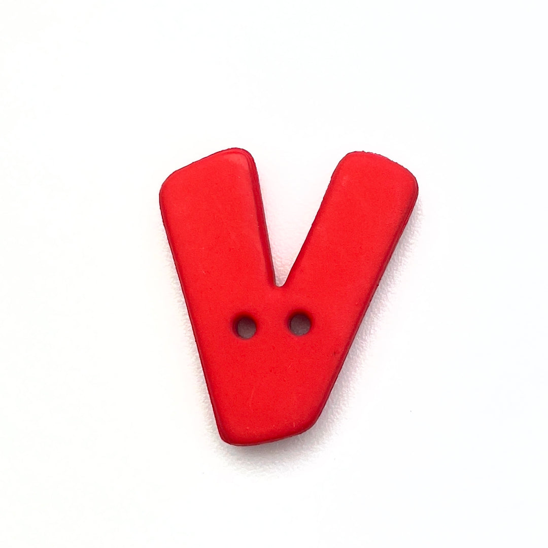 1 Buchstabenknopf 18mm - V Rot