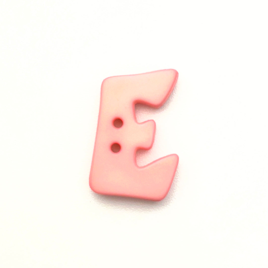 1 Buchstabenknopf 18mm - E Rosa