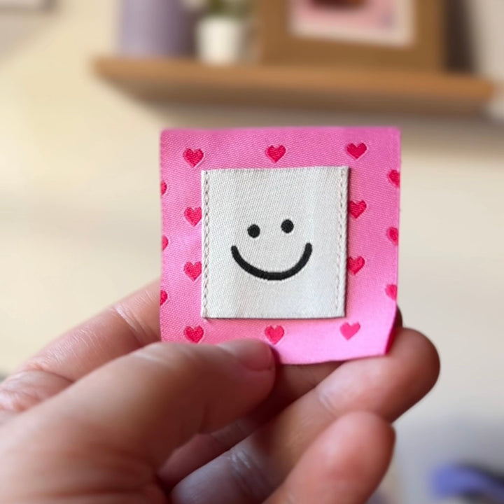 Mix & Match Webpatch Set Rosa|Orange gemustert - 5 Stück