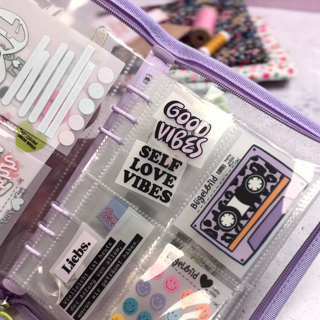 A5 Organizer Flieder/Glitter PVC + 10 Folien