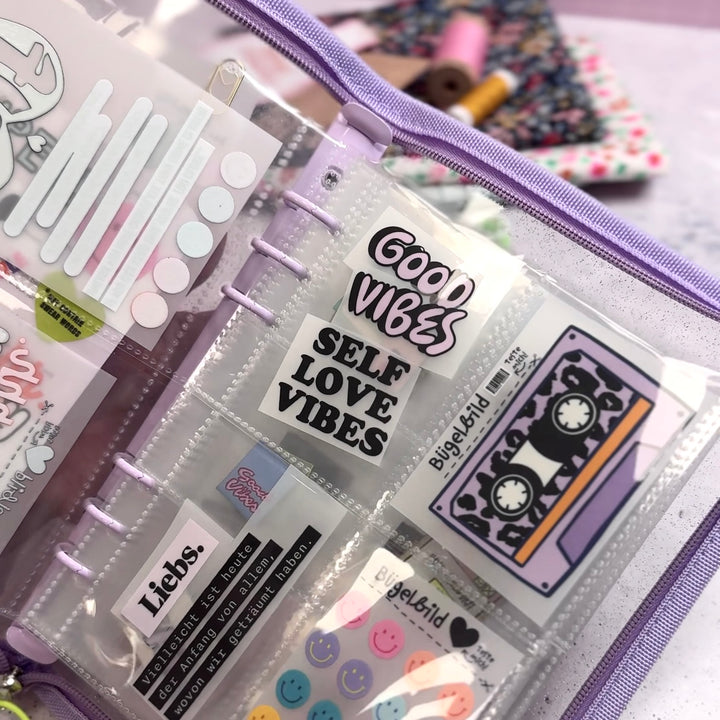 A5 Organizer Flieder/Glitter PVC + 10 Folien