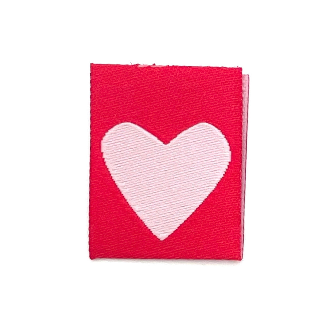 3 Weblabel „Großes Herz“ - Rosa Rot