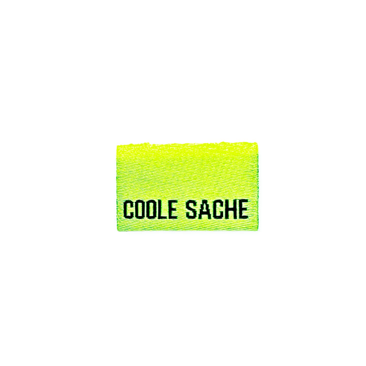 Weblabel Mini "Coole Sache"- Neongelb - 3 Stück