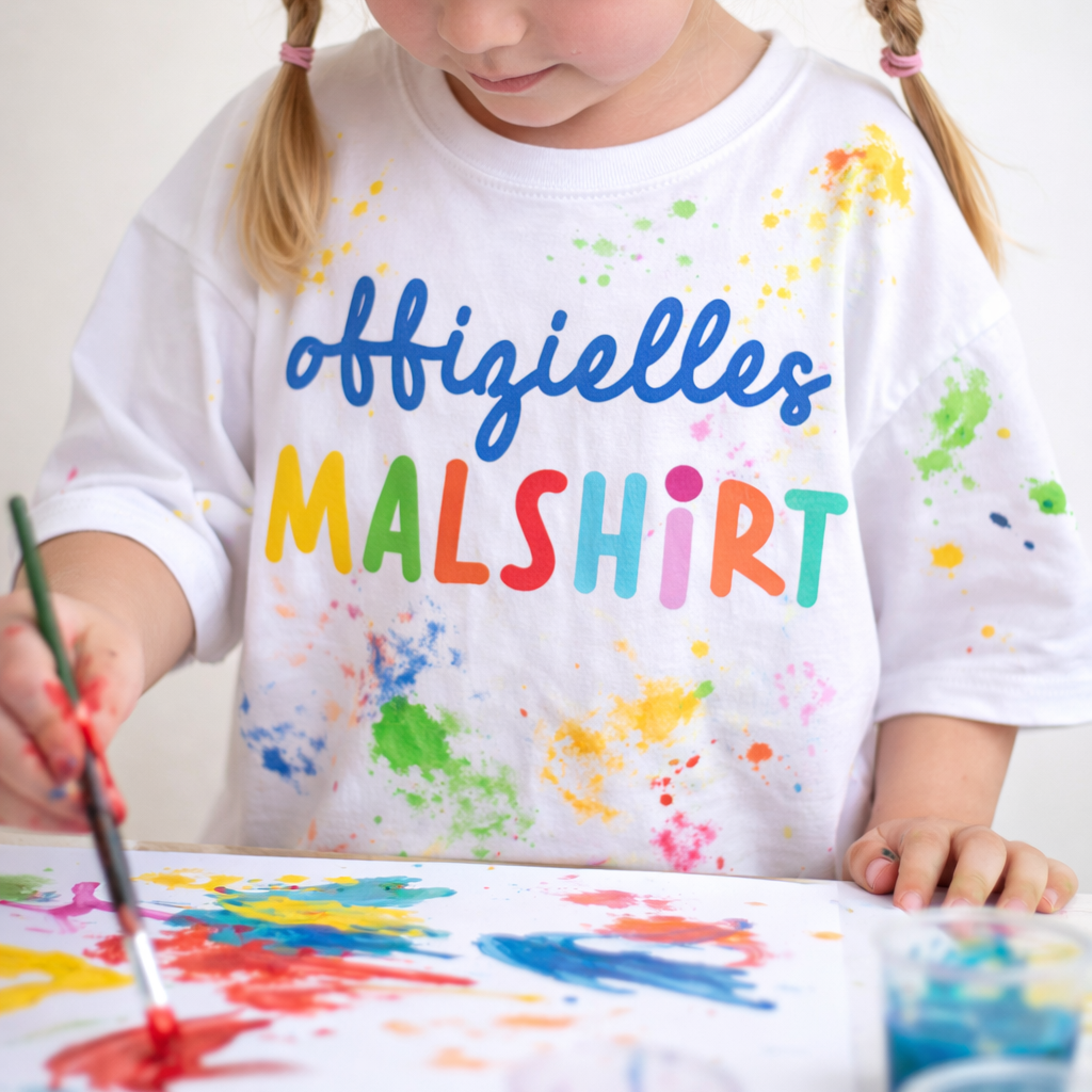 XL Bügelbild "offizielles Malshirt" + kleines ABC