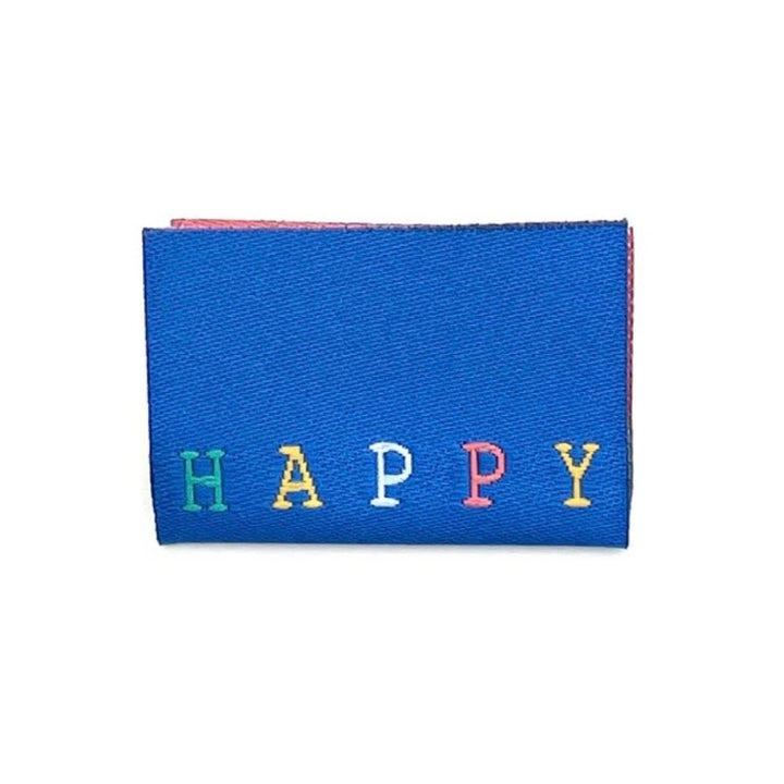 3 Weblabel „happy“ - Blau