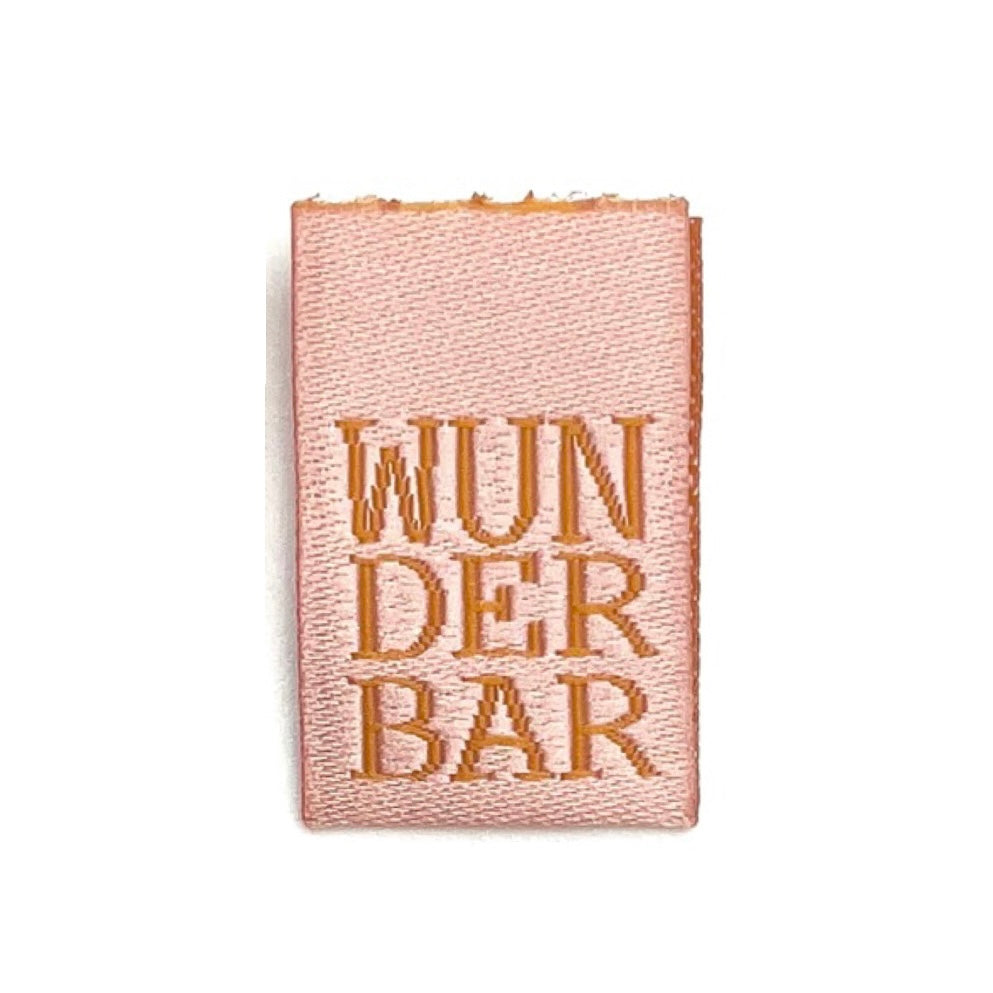 Weblabel WUNDERBAR - Rosa Orange - 4 Stück