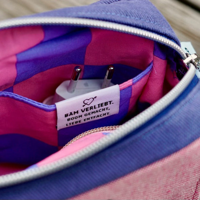 Weblabel "Bäm verliebt"- weiß - 3 Stück