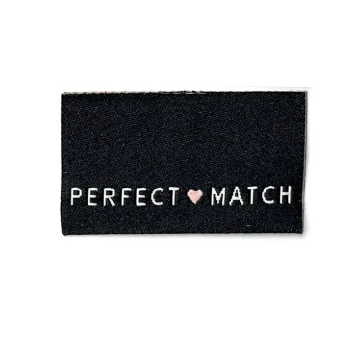 Weblabel „Perfect Match“ - Schwarz - 3 Stück