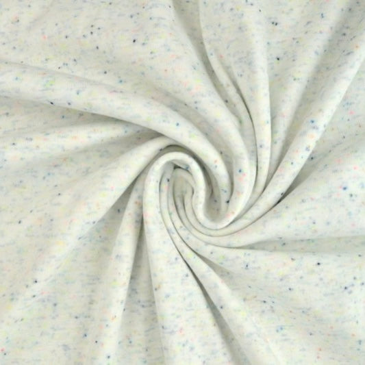 0,5 m Melange Konfetti Jersey Weiß Neon