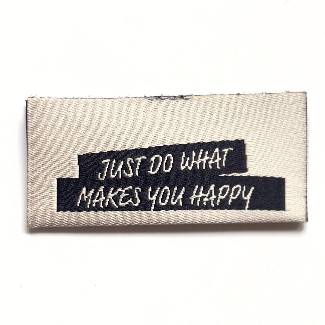 Weblabel "just do what makes you happy" - Creme - 3 Stück