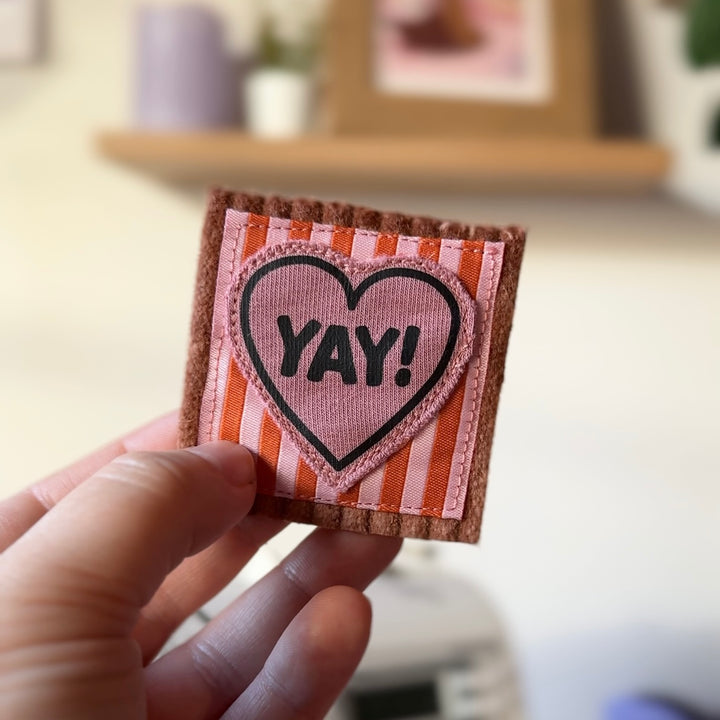 Mix & Match Webpatch Set Rosa|Orange gemustert - 5 Stück