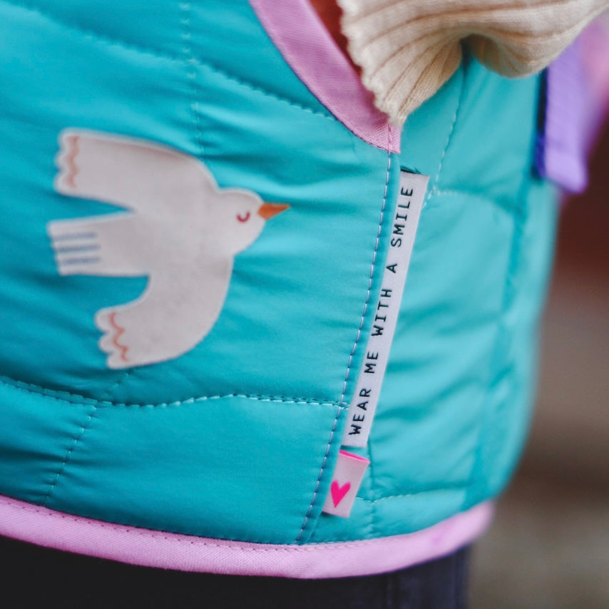 Weblabel "wear me with a smile"- weiß