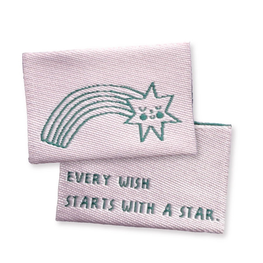 Weblabel "Every wish starts with a star"- Rosa - 3 Stück NOTIETZBLOCK