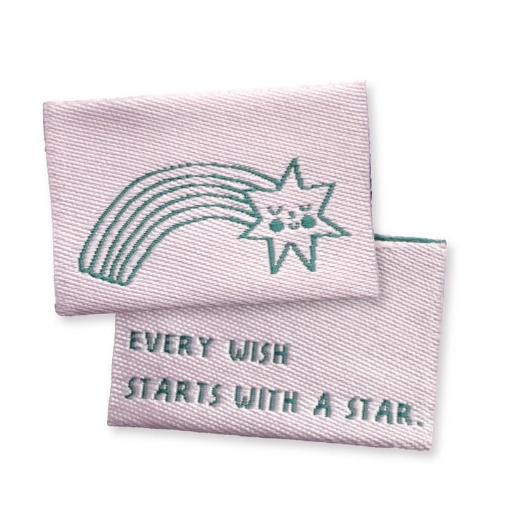 Weblabel "Every wish starts with a star"- Rosa - 3 Stück NOTIETZBLOCK