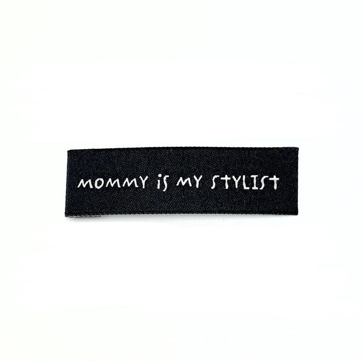 Webpatch zum Aufnähen  „Mommy is my Stylist“ - Schwarz