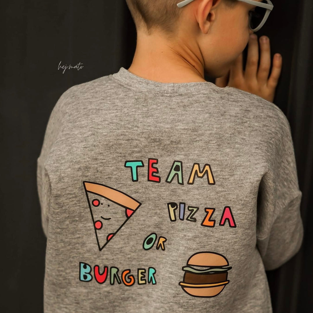 A4 Bogen mit 8 Bügelbildern "Team Pizza or Team Burger"