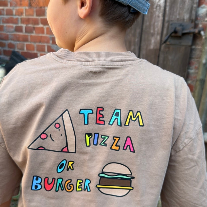 A4 Bogen mit 8 Bügelbildern "Team Pizza or Team Burger"