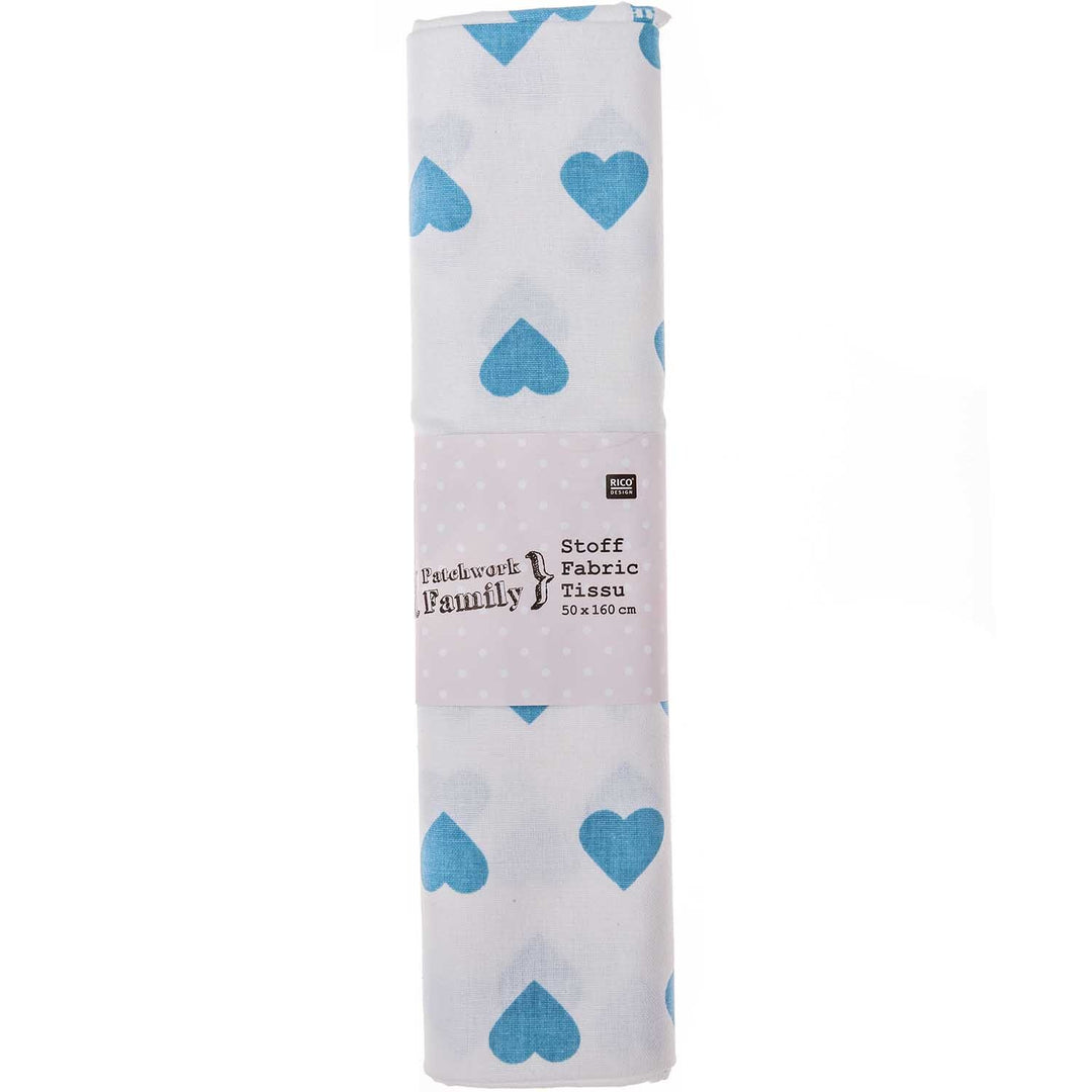 0,5 m Zuschnitt Baumwollwebware Blau