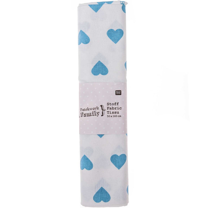 0,5 m Zuschnitt Baumwollwebware Blau