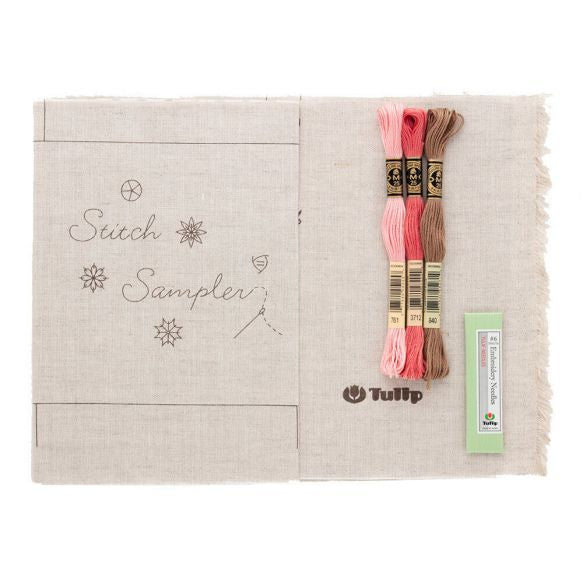 DIY Stickpackung - Stitch Sampler - Rosa - in Englisch