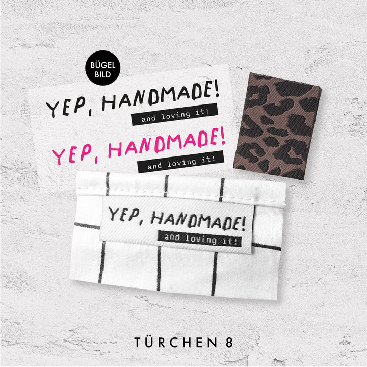 Weblabel "Yep! Handmade" - Weiß - 3 Stück