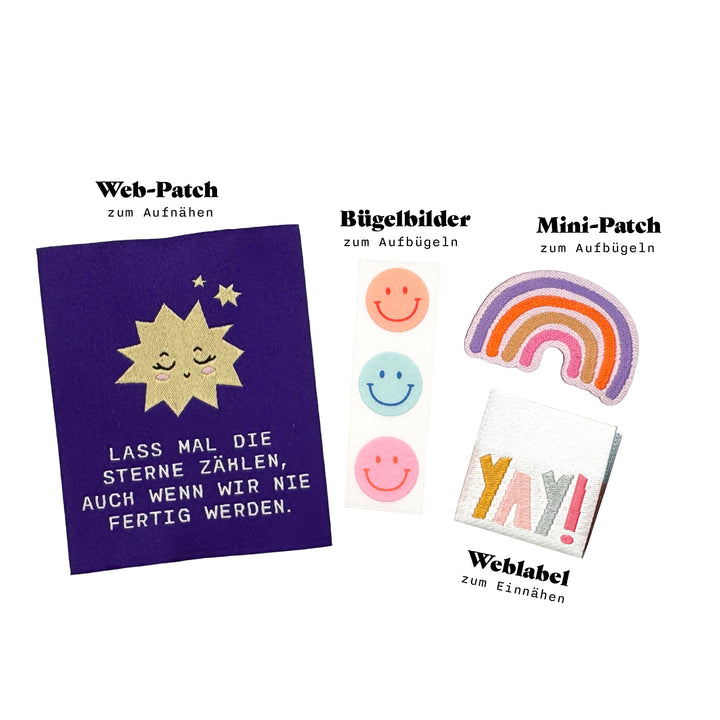 gewebtes Bügelpatch Mini Regenbogen - Pastell