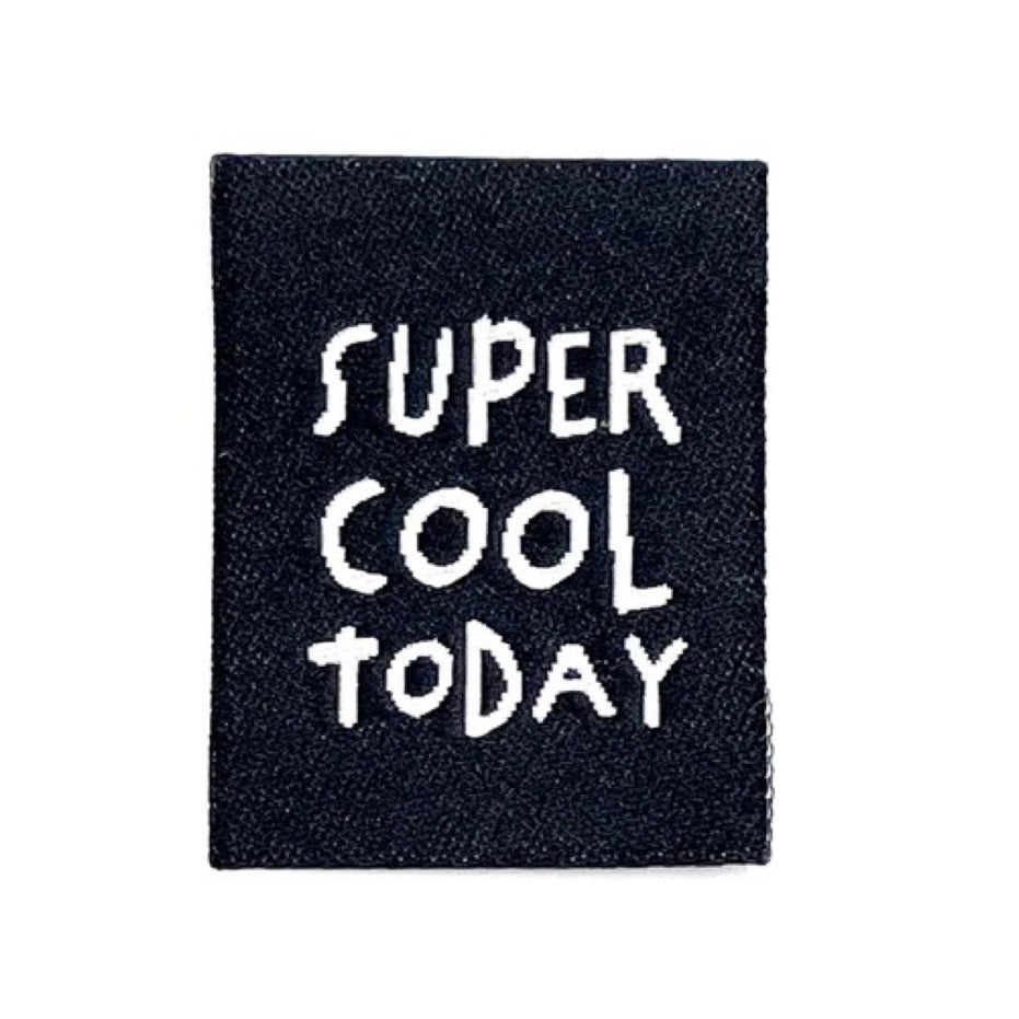 Weblabel „Super Cool Today“ - Schwarz - 3 Stück