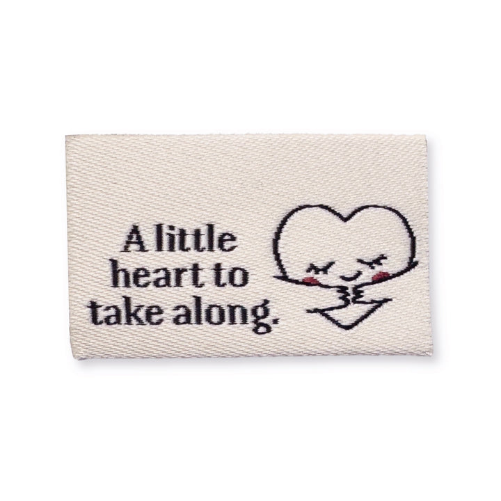 Weblabel "little Heart to take along"- Creme - 3 Stück