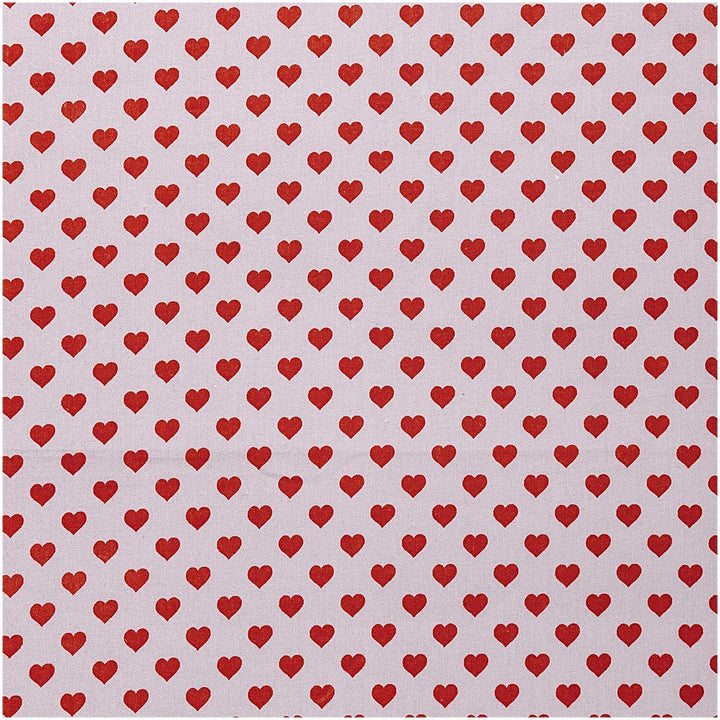 0,5 m Zuschnitt Baumwollwebware Herzen Rot