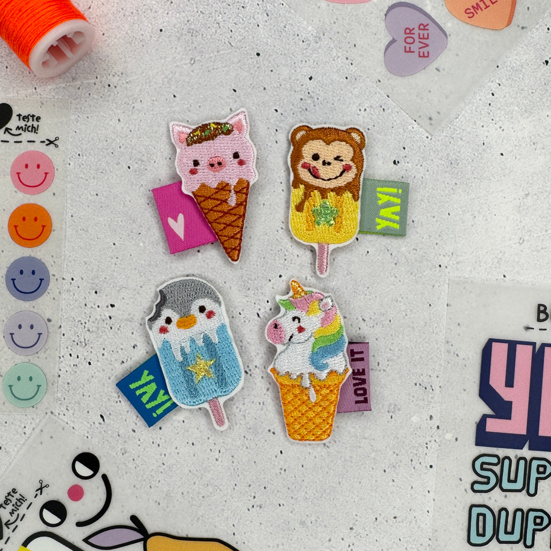 gesticktes Patch Eistier Einhorn