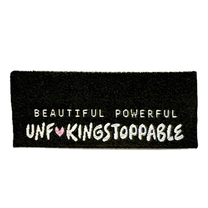 Weblabel „UNF**KINGSTOPPABLE“ - Schwarz Rosa - 3 Stück