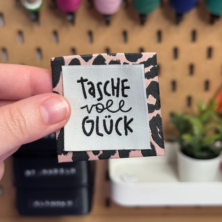 Webpatch zum Aufnähen  „Tasche voll Glück"