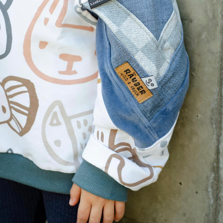 1 Kunstlederlabel "RÄUBER wild&frech" - Braun