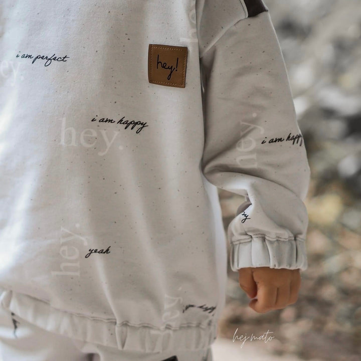 1 Kunstlederlabel "hey" - Braun