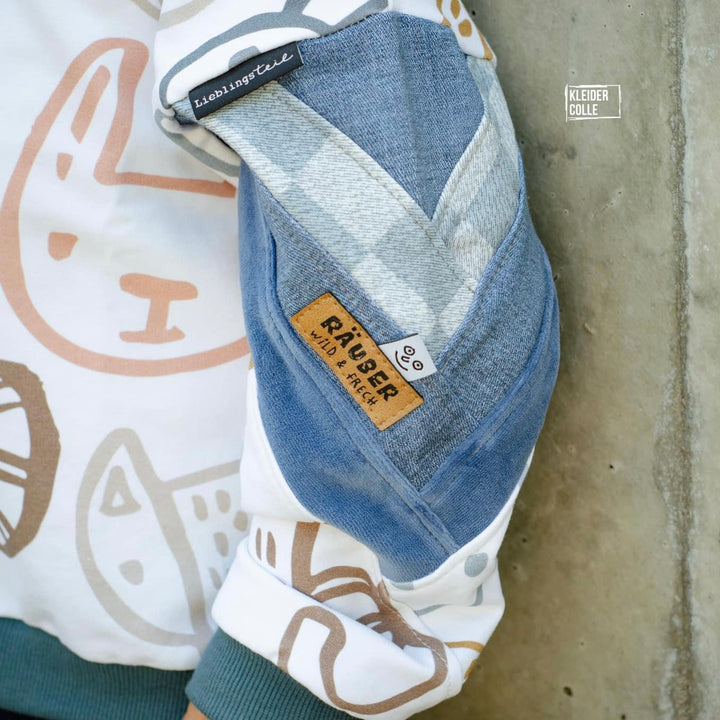 1 Kunstlederlabel "RÄUBER wild&frech" - Braun