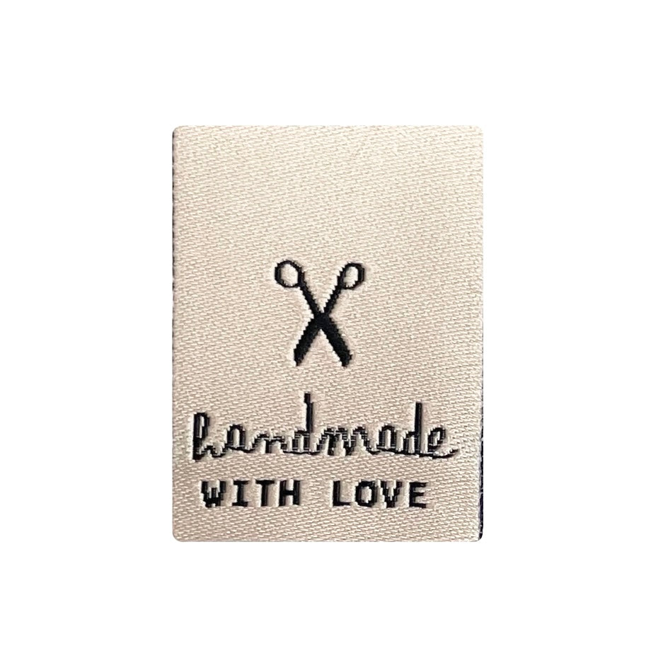 3 Weblabel "handmade" - Creme