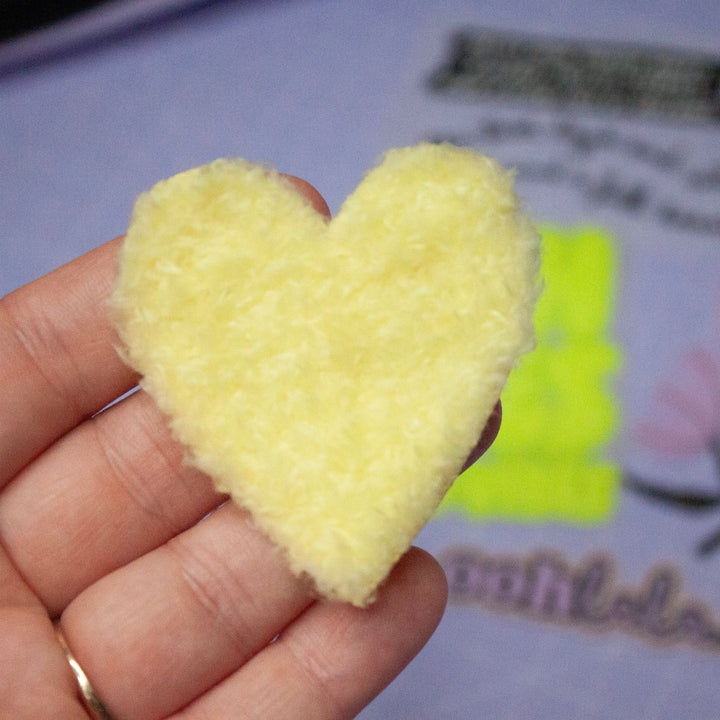Patch Herz hellgelb | Teddy Touch