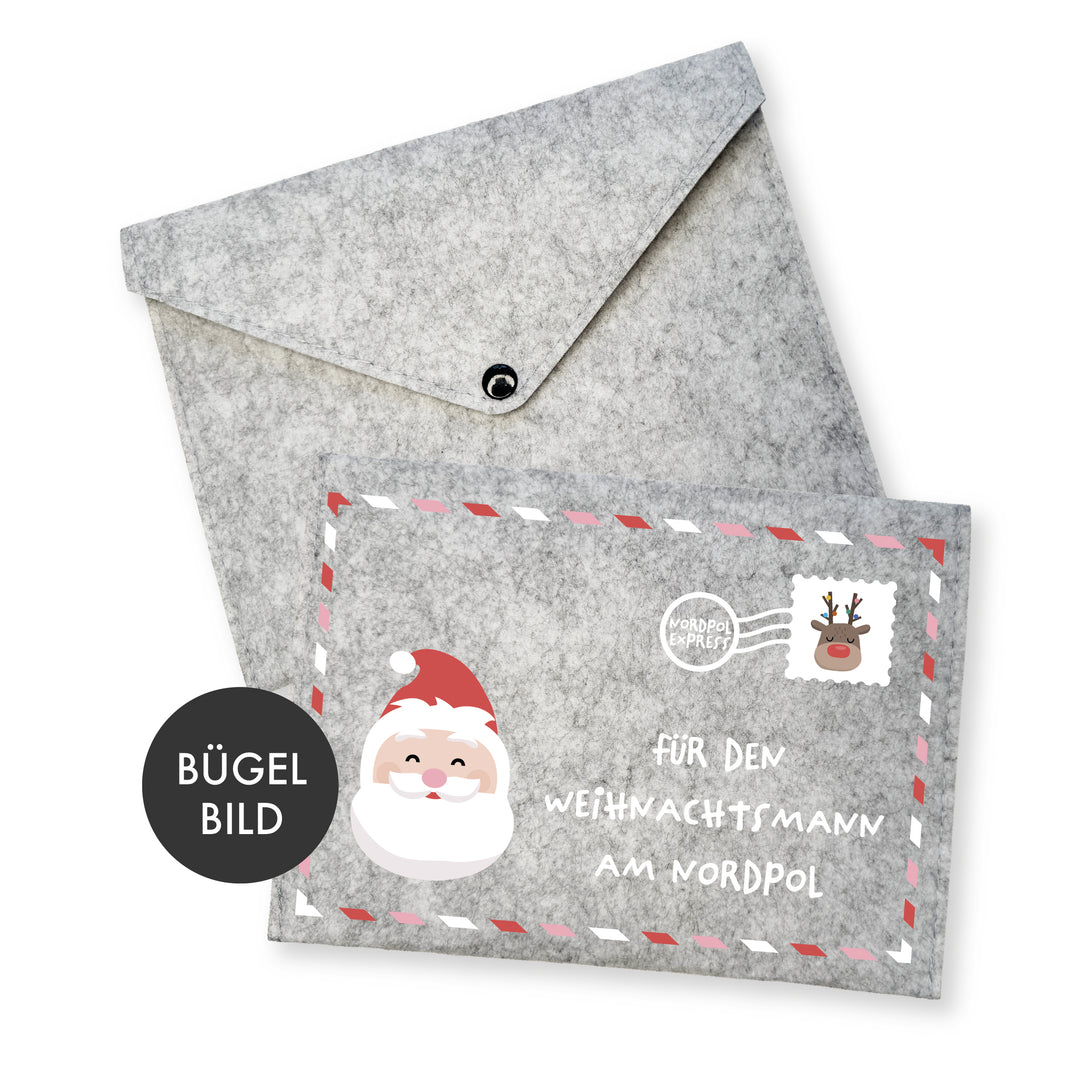 Bügelbild Nordpolbrief Weihnachtsmann A5