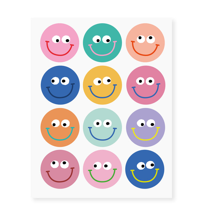Bügelbild "Funny Smile Mix" 12 Stück - Regenbogen