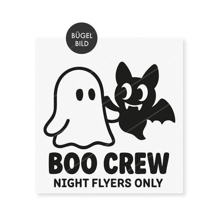 Bügelbild "Boo Crew" inkl. Applikationsvorlage Fledermaus