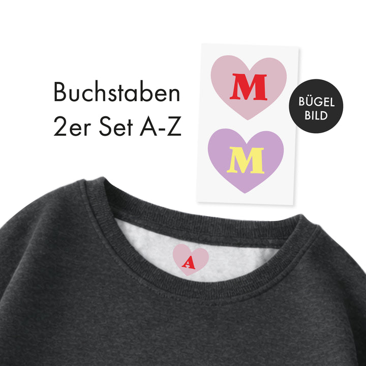 Bügelbild 2er Set Buchstabe A-Z