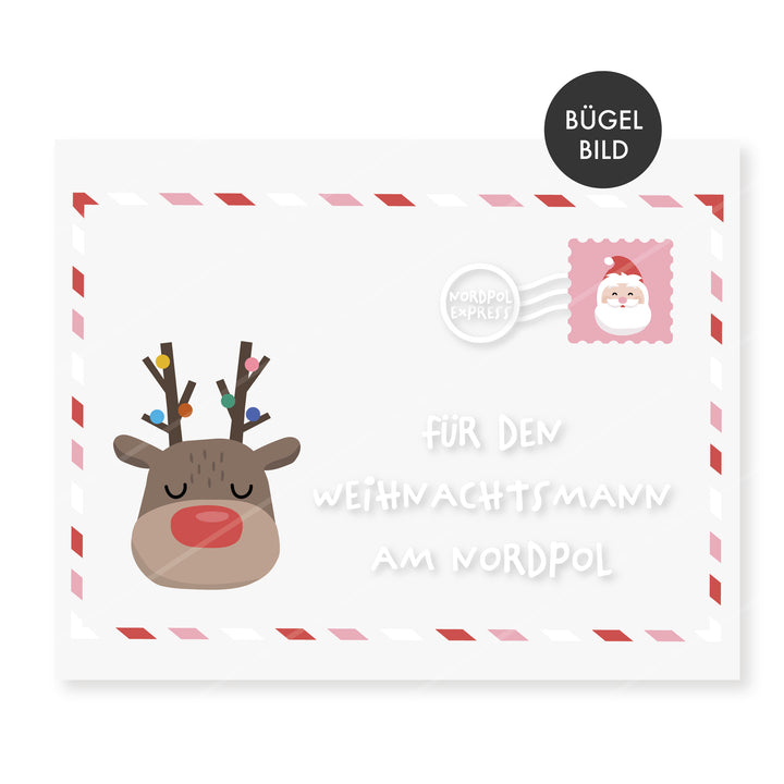 Bügelbild Nordpolbrief Rentier A5