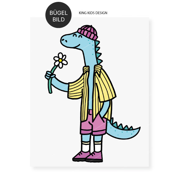 Bügelbild "Flower Dino"