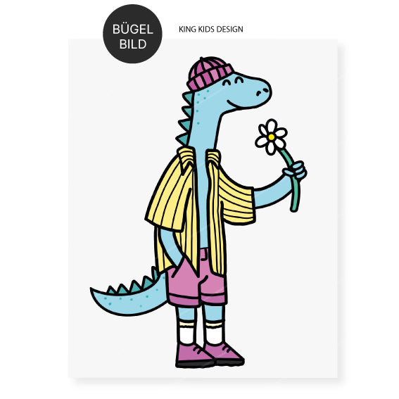 Bügelbild "Flower Dino"