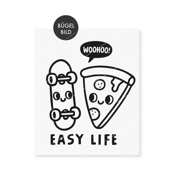 Bügelbild "Easy Life" Pizza