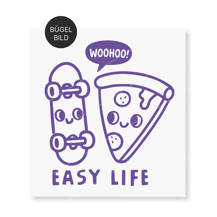 Bügelbild "Easy Life" Pizza