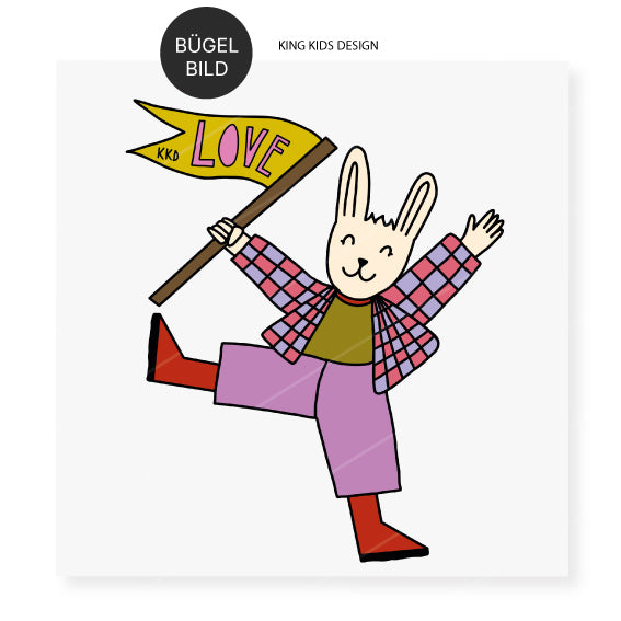 Bügelbild "Love Hase"