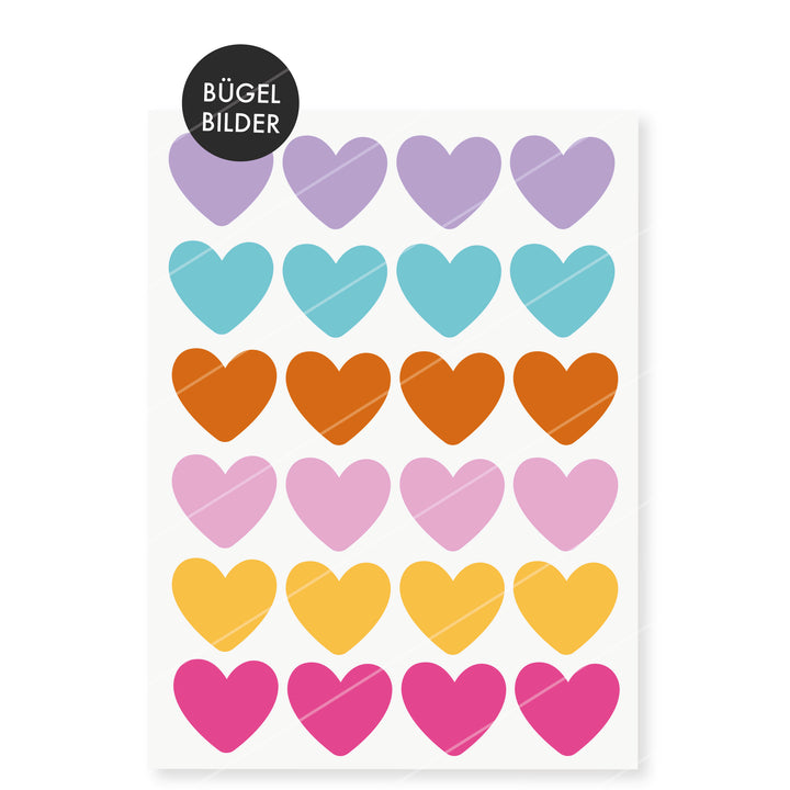 Bügelbild DIY MIX - KIDS EDITION #Herzen Lila Pink